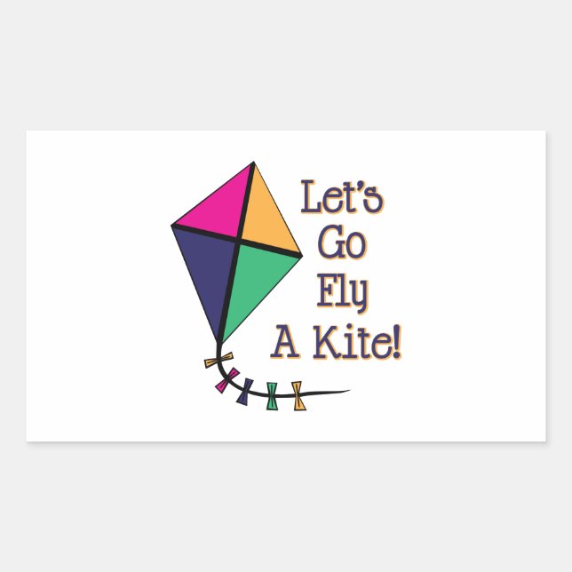 Fly a Kite Rectangular Sticker (Front)