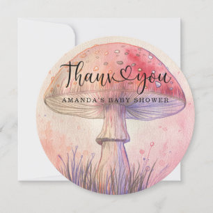 Fly agaric baby shower thank you  card