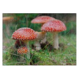 Fly-Agaric In A Forest, Closeup Photo Cutting Board