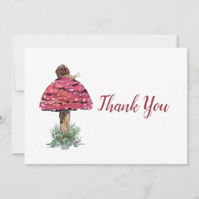 Fly Agaric Mushroom Thank You Card (Front)