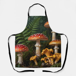 Fly Agaric Mushrooms Forest Botanical Apron