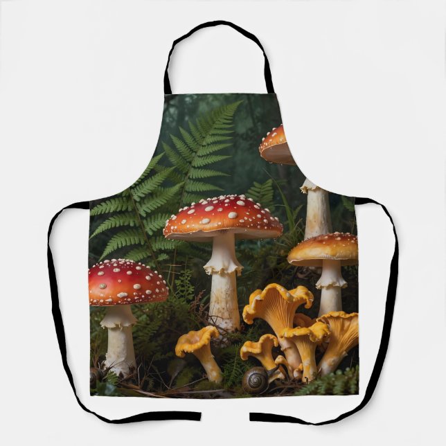 Fly Agaric Mushrooms Forest Botanical Apron (Front)