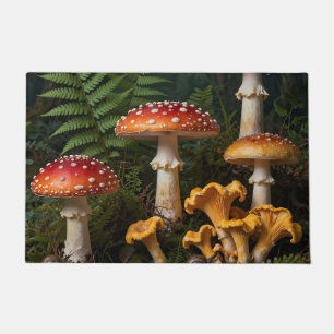 Fly Agaric Mushrooms Forest Botanical Doormat