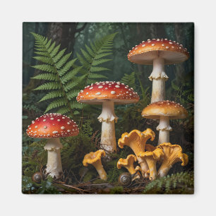 Fly Agaric Mushrooms Forest Botanical Magnet