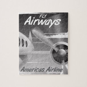 Fly Airways vintage travel poster Jigsaw Puzzle