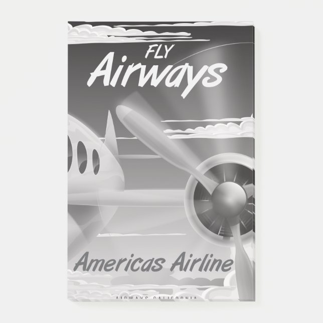 Fly Airways vintage travel poster. Post-it Notes (Front)