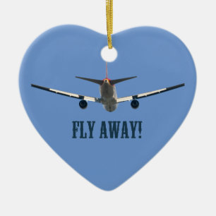 Fly away aeroplane ceramic ornament