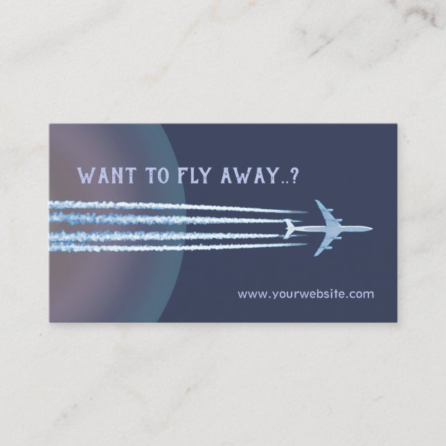Fly Away ✈ Business Card (Front)