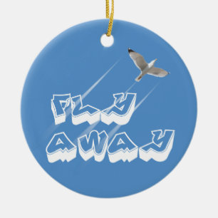Fly away ceramic ornament