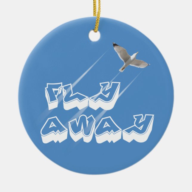 Fly away ceramic ornament (Front)