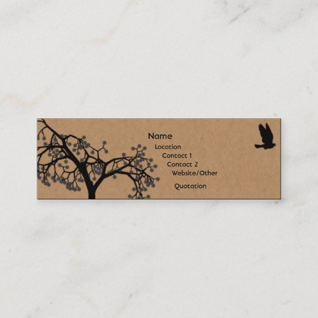 Fly Away Mini Business Card (Front)