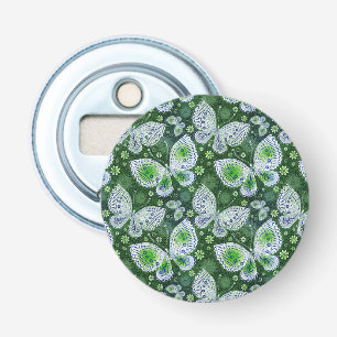 Fly Away Paisley Butterfly Print Green Bottle Opener