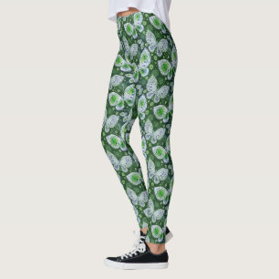 Fly Away Paisley Butterfly Print Green  Leggings