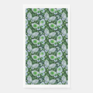 Fly Away Paisley Butterfly Print Green  Napkin