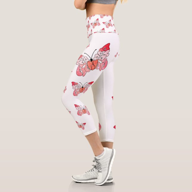 Fly Away to Be Happy High Waisted Capris leggings (Left)