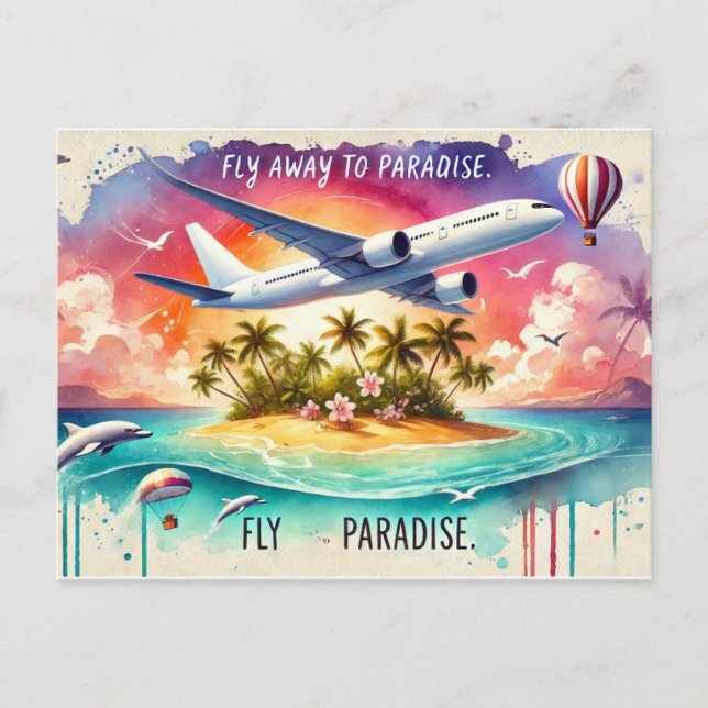 Fly Away to Paradise Postcard (Front)