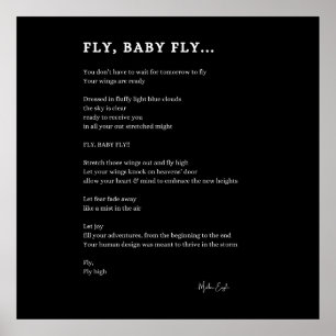 Fly baby fly inspirational poem poetry poster