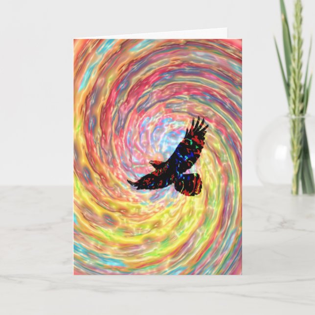 Fly Bird Digital Art  Birthday Card (Front)