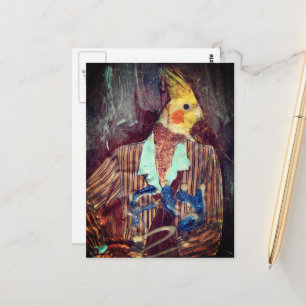 Fly Bird Mixed Media Postcard