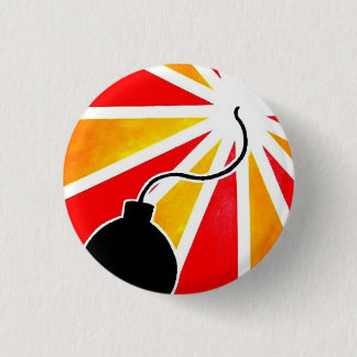 fly bomb 3 cm round badge