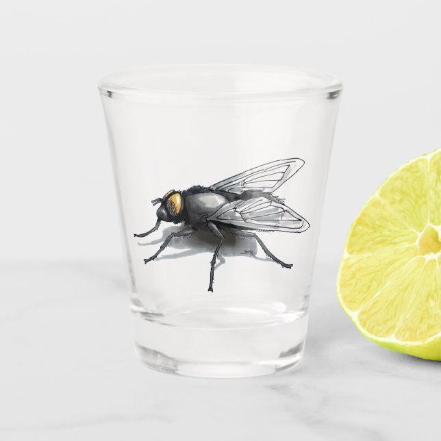 Fly Buddy giant fly shot glass (Front)