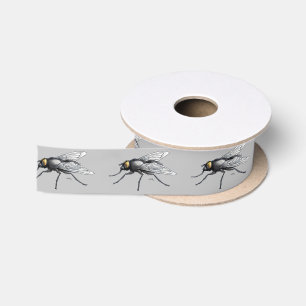 Fly Buddy grey ribbon spool Satin Ribbon