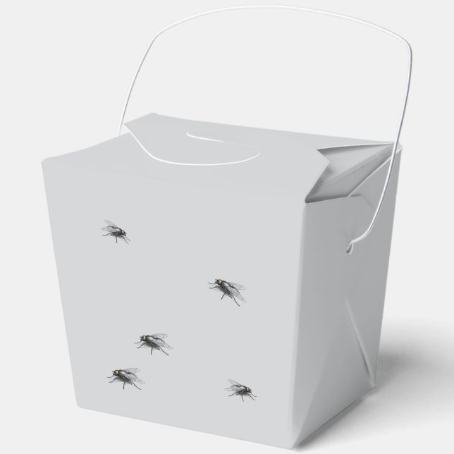Fly Buddy many flies grey take out box (Front)
