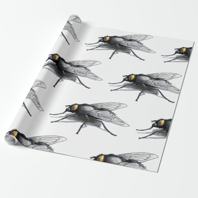 Fly Buddy white matte wrapping paper (Unrolled)