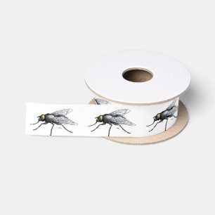 Fly Buddy white ribbon spool Satin Ribbon