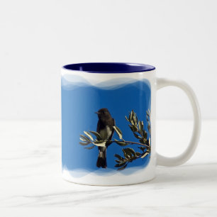 Fly Catcher on White Two-Tone Coffee Mug