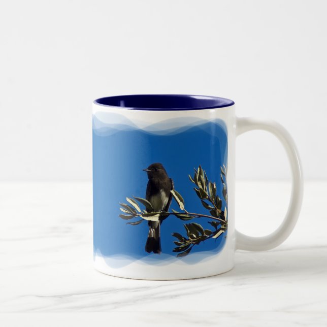 Fly Catcher on White Two-Tone Coffee Mug (Right)