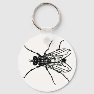 Fly drawing - insect, pest, flies key ring