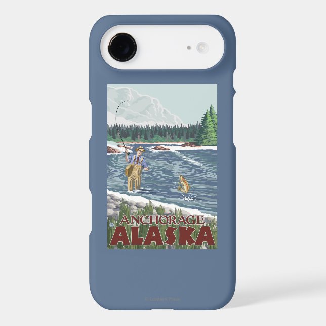 Fly Fisherman - Anchorage, Alaska Case-Mate iPhone Case (Back)