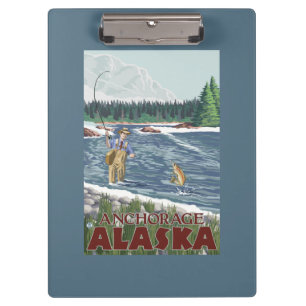 Fly Fisherman - Anchorage, Alaska Clipboard