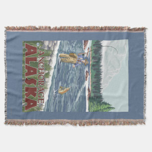 Fly Fisherman - Anchorage, Alaska Throw Blanket