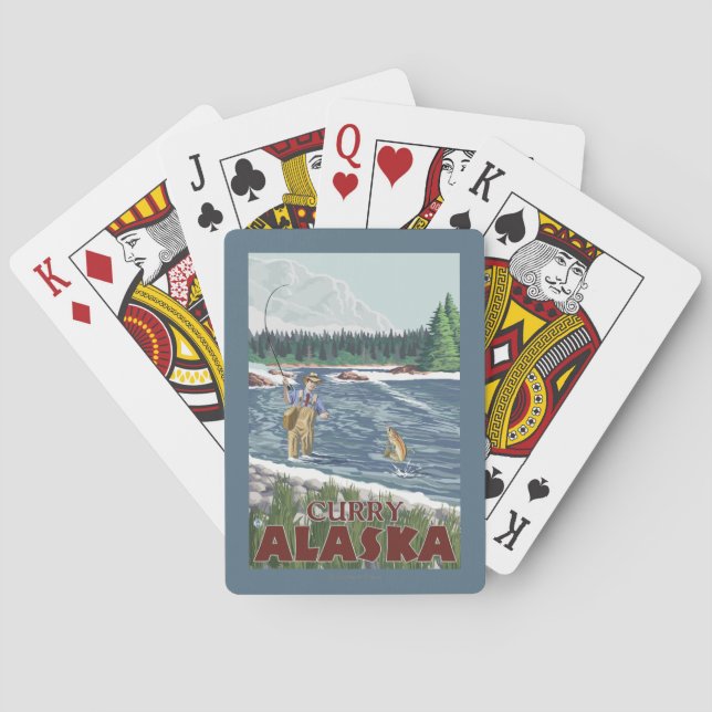 Fly Fisherman - Curry, Alaska Playing Cards (Back)