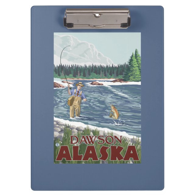 Fly Fisherman - Dawson, Alaska Clipboard (Front)