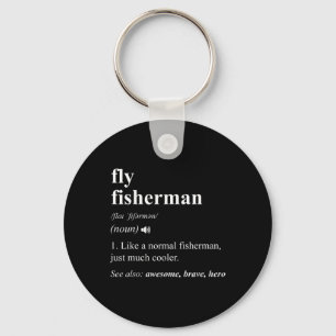 Fly Fisherman Definition Funny Fly Fishing  Key Ring