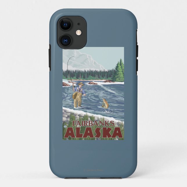 Fly Fisherman - Fairbanks, Alaska Case-Mate iPhone Case (Back)