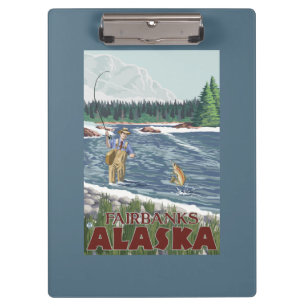 Fly Fisherman - Fairbanks, Alaska Clipboard