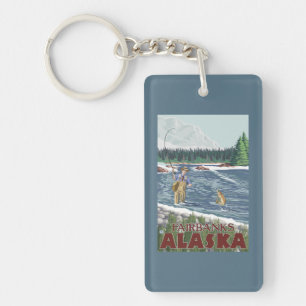 Fly Fisherman - Fairbanks, Alaska Key Ring