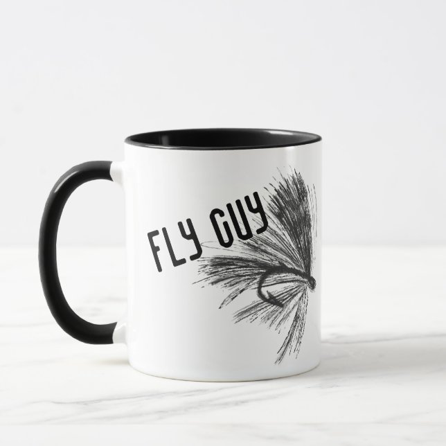 Fly fisherman gift fly guy fishing gift idea mug (Left)