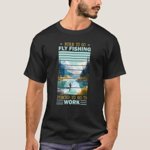 Fly Fisherman in Clear Mountain Lake Outdoor s Dr T-Shirt