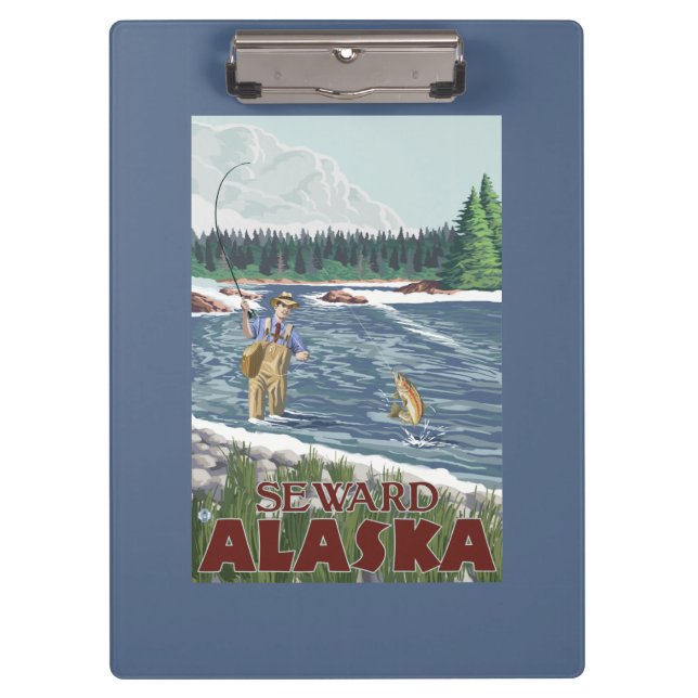 Fly Fisherman - Seward, Alaska Clipboard (Front)