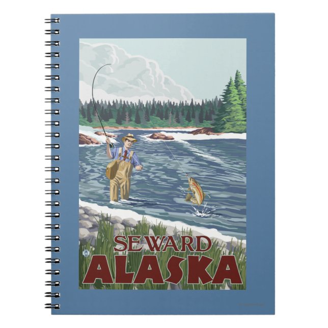 Fly Fisherman - Seward, Alaska Notebook (Front)