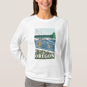 Fly Fisherman- Vintage Travel Poster T-Shirt