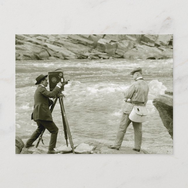 Fly Fishing, 1918 Postcard (Front)