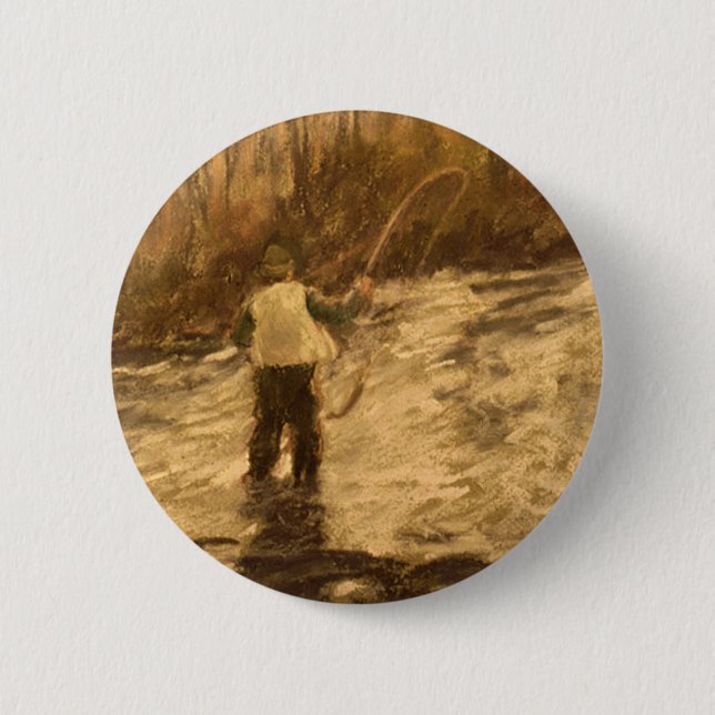 Fly Fishing 6 Cm Round Badge (Front)