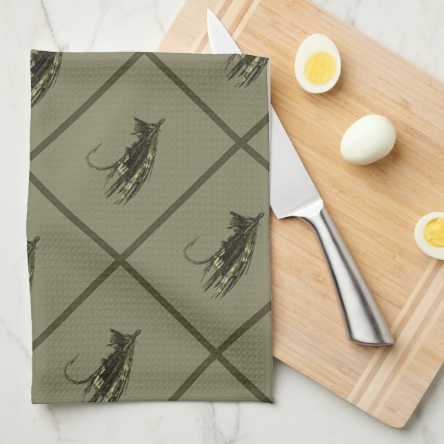 Fly Fishing Art Tea Towel (Quarter Fold)
