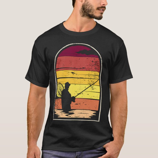 Fly Fishing at Sunset T-Shirt (Front)
